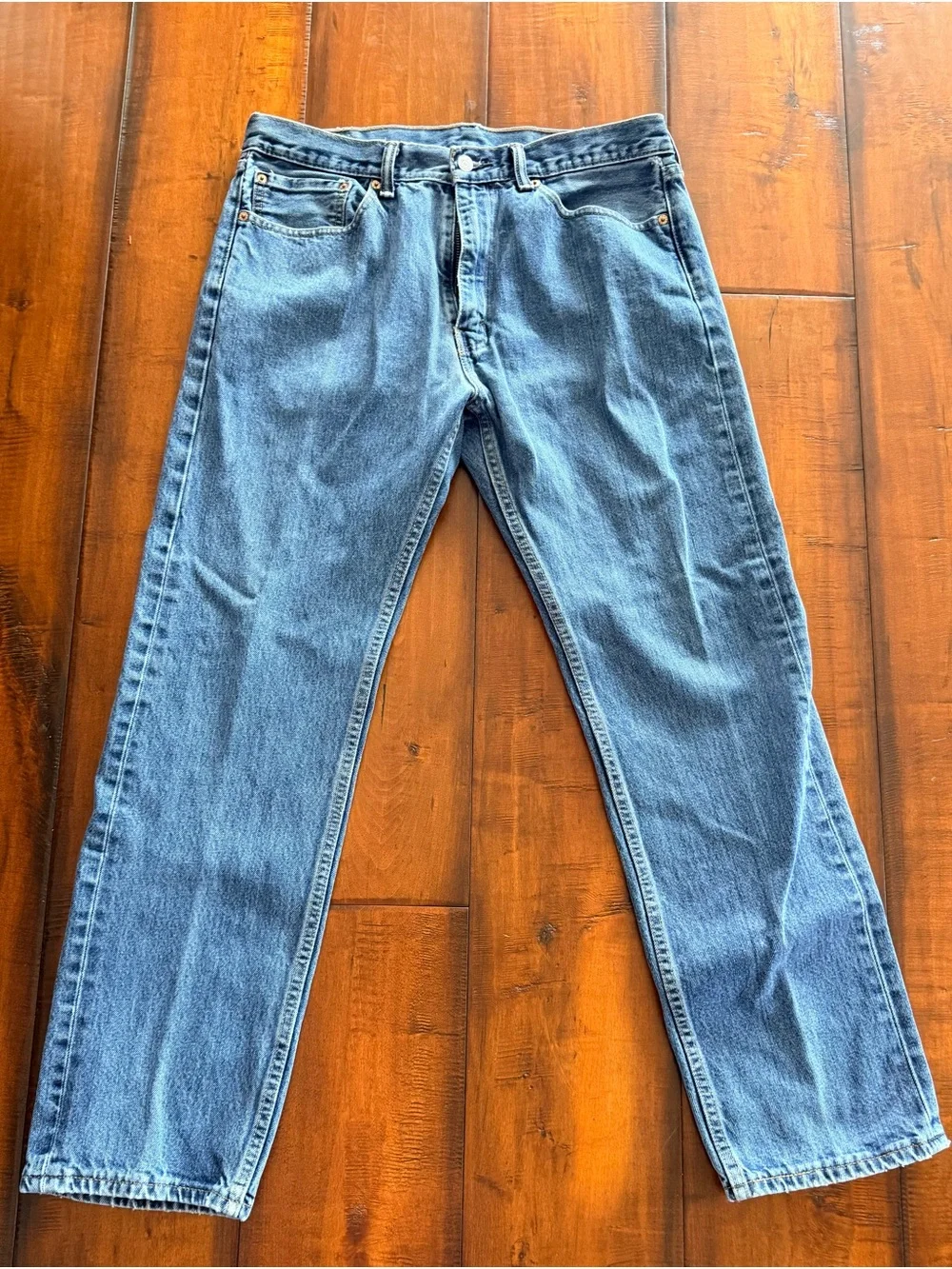 Levi's 505 Straight Leg Denim Jeans in Light Blue